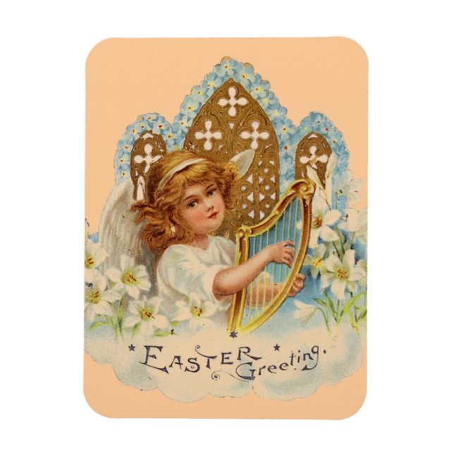 Sweet Vintage Påsk Angel Magnet (Vertikal)