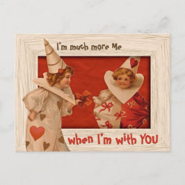 Sweet Vintage Pierrot CC0658 Valentine Postcard Helg Vykort