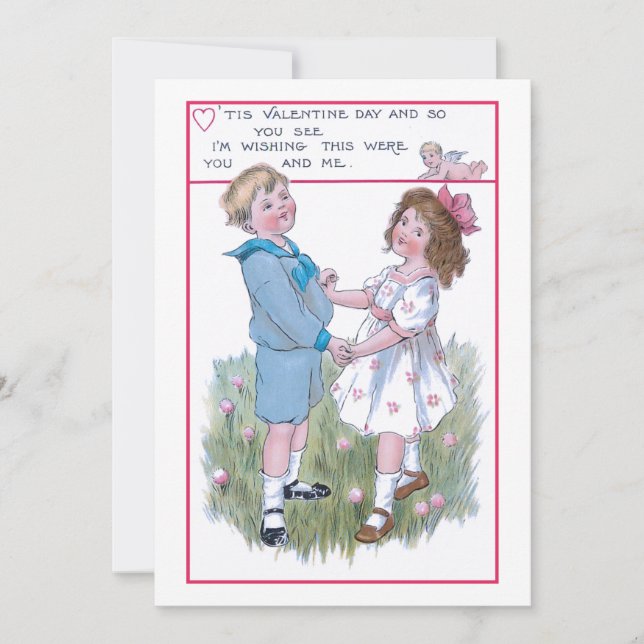 Sweet Vintage Valentine Children Julkort (Framsida)