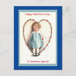 Sweet Vintage Valentine Girl-bild på vykort