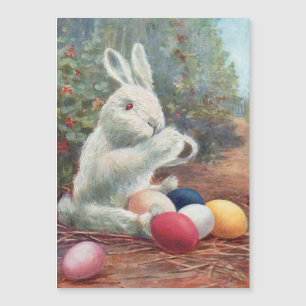 Sweet Vintage White Bunny med Påskägg