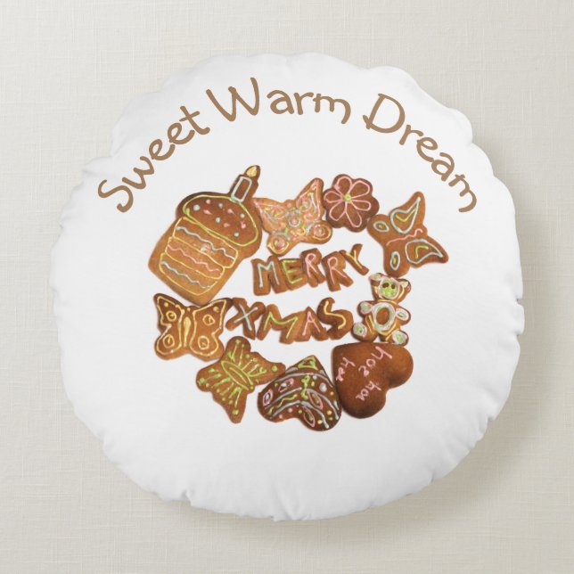 Sweet Warm Dream Round Pillow Rund Kudde (Framsidan)
