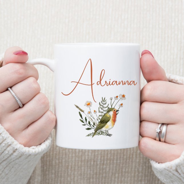 Sweet Watercolor Bird Personlig Kaffemugg (Skapare uppladdad)