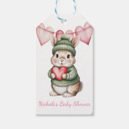 Sweet Watercolor Bunny Baby Shower Thank You Presentetikett