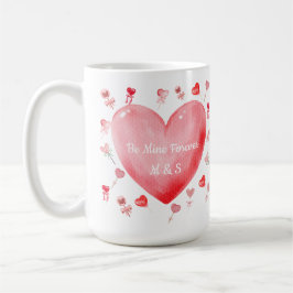 Sweet Watercolor Heart Valentine Mug Kaffemugg