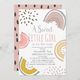Sweet Watermelon Boho Baby Shower Inbjudningar