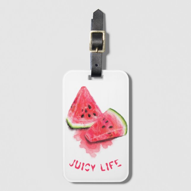 Sweet Watermelon Funny Luggage Tag - Anpassningsba Bagagebricka (Framsida vertikal)