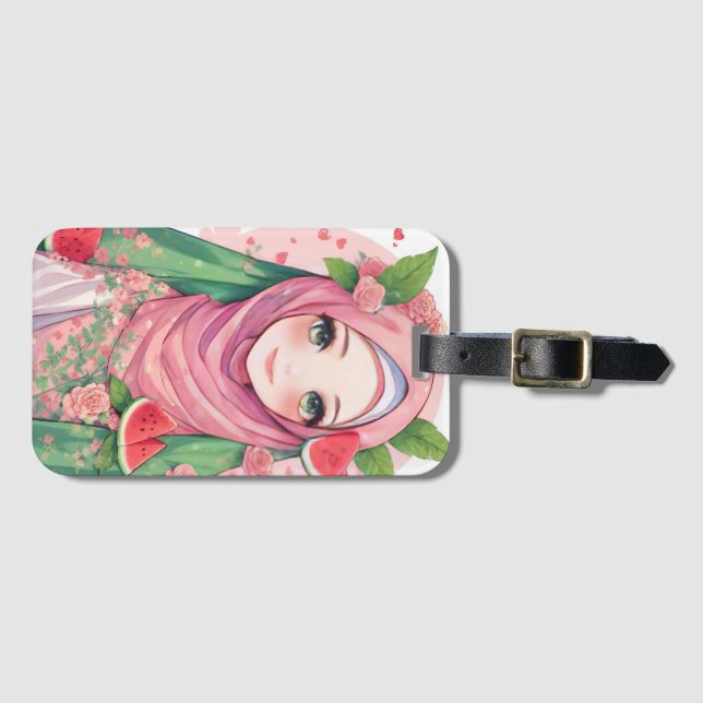Sweet Watermelon Girl - Cute Anime iPhone 15 Fodra Bagagebricka (Framsida horisontal)