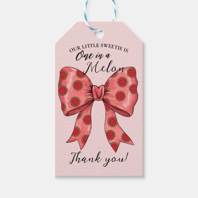 Sweet Watermelon Ribbon Summer Presentetikett (Framsidan)