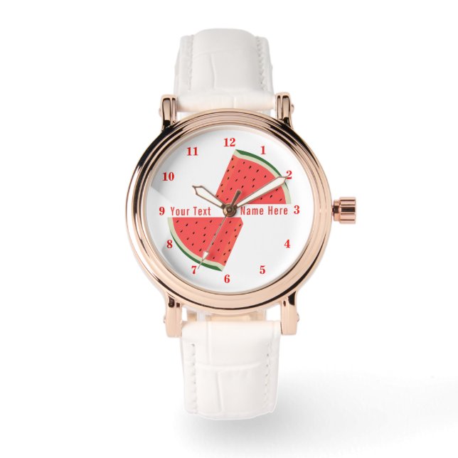 Sweet Watermelon Watch med Anpassningsbar Text Armbandsur (Framsida)