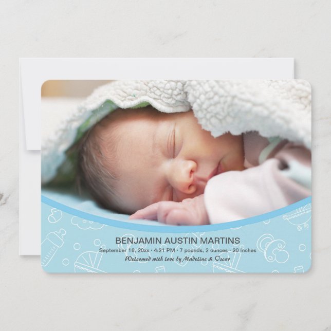 Sweet Welcome Photo Birth Announcement Meddelande (Framsida)