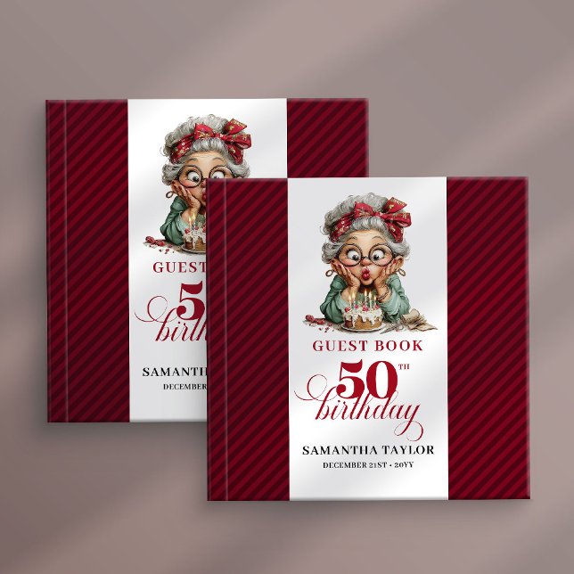 Sweet whimsical 50th lady guest signature book gästböcker (Sweet whimsical 50th lady guest signature book)