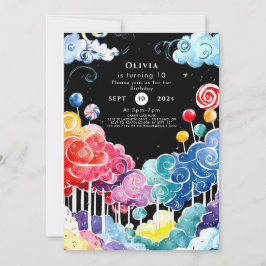 Sweet Whimsical Candyland Birthday Inbjudningar