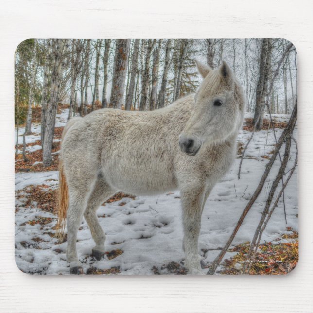 Sweet White Mare och Winter Forest Gift Musmatta (Framsidan)