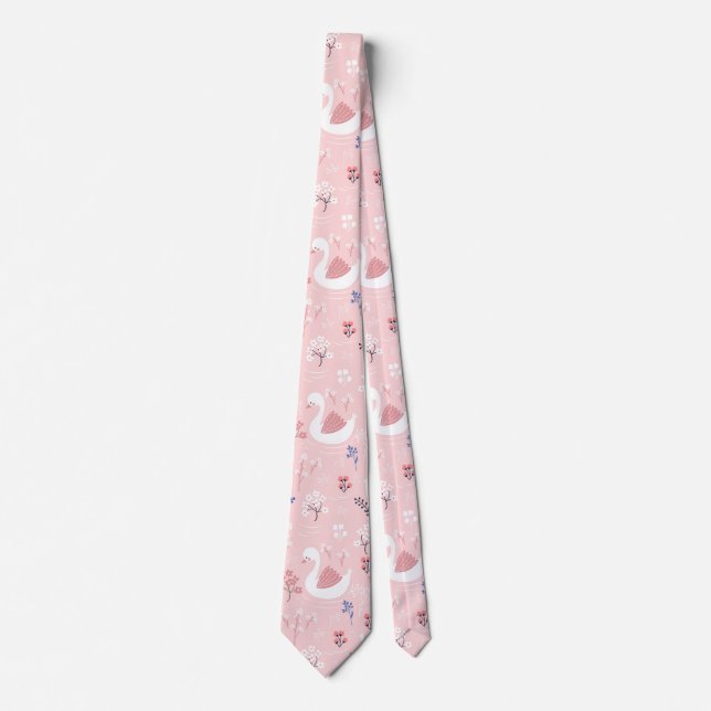 Sweet White Swans On Pastel Pink Floral Ballet Slips (Framsida)