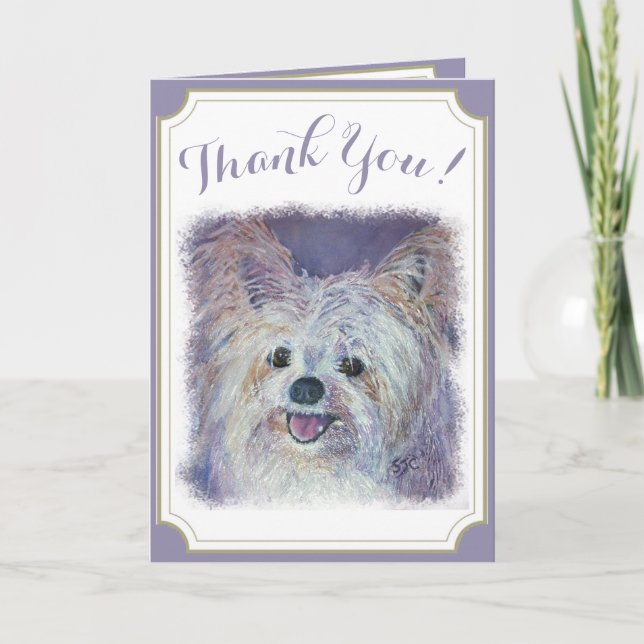 Sweet White Yorkie TACK Kort (Framsida)