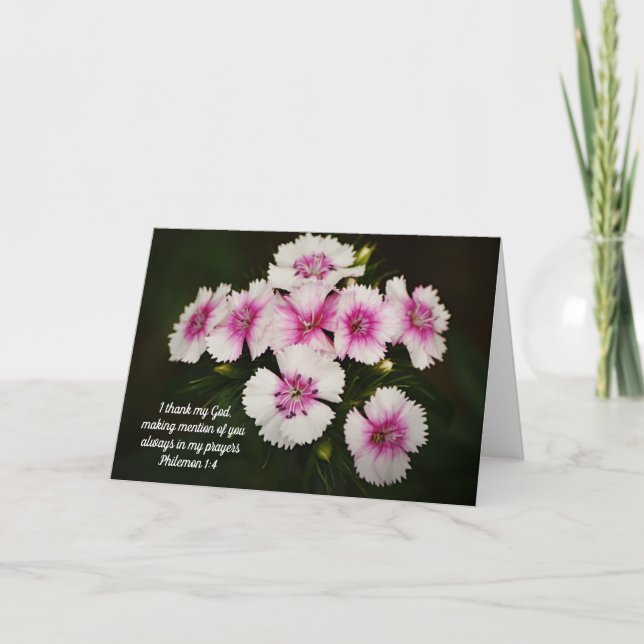 Sweet Williams and Scripture Thinking of You Card Kort (Framsida)
