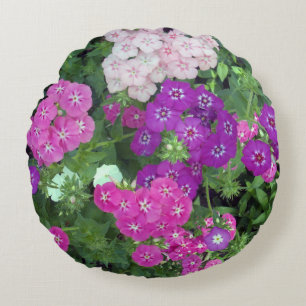 Sweet William's Garden A Palette of Lila Rosa Rund Kudde