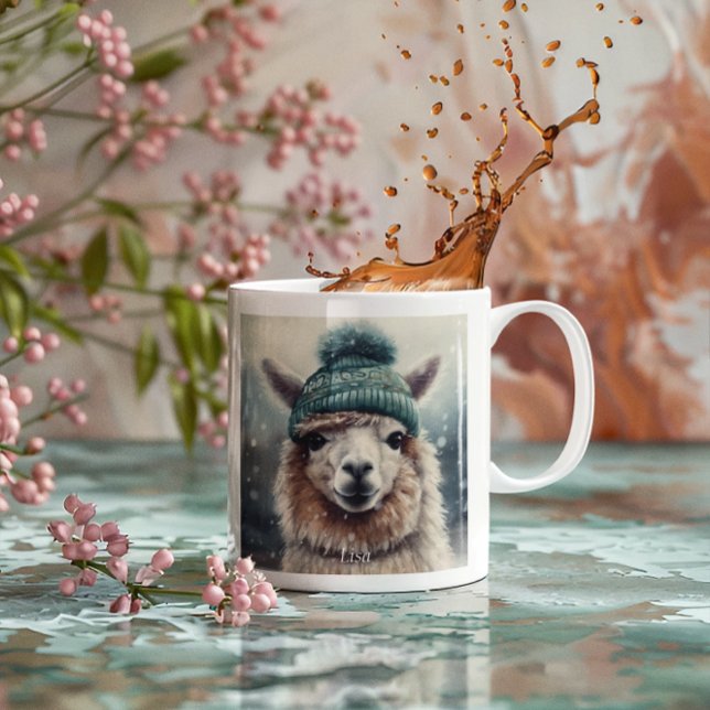 Sweet Winter Alpaca Två-Tonad Mugg (Skapare uppladdad)