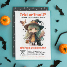 Sweet Witch Halloween Födelsedagsfest inbjudan