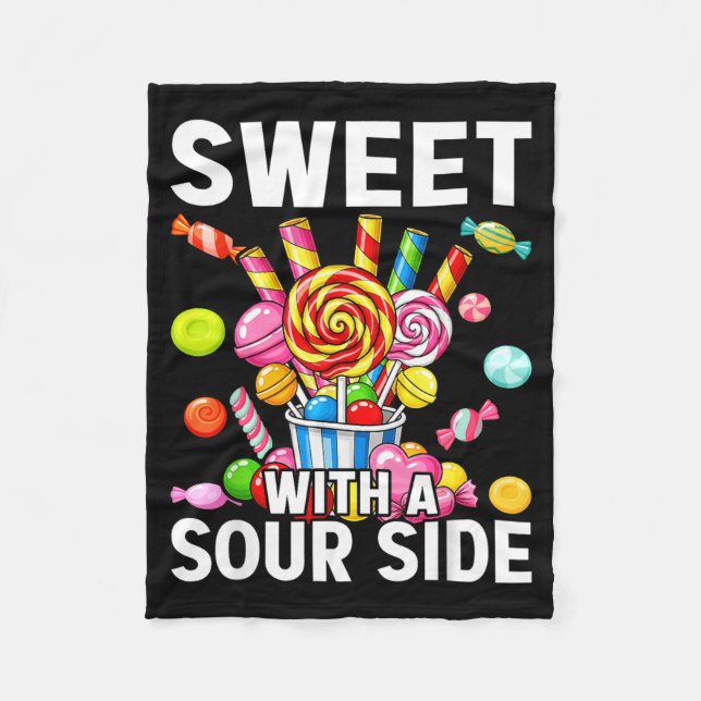 Sweet With A Sour Side Funny Candy Patch Delicious Fleecefilt (Framsidan)