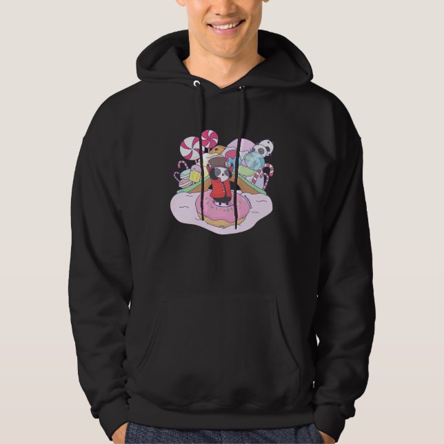 Sweet wizard panda in candy country chocolate fact hoodie (Framsida)