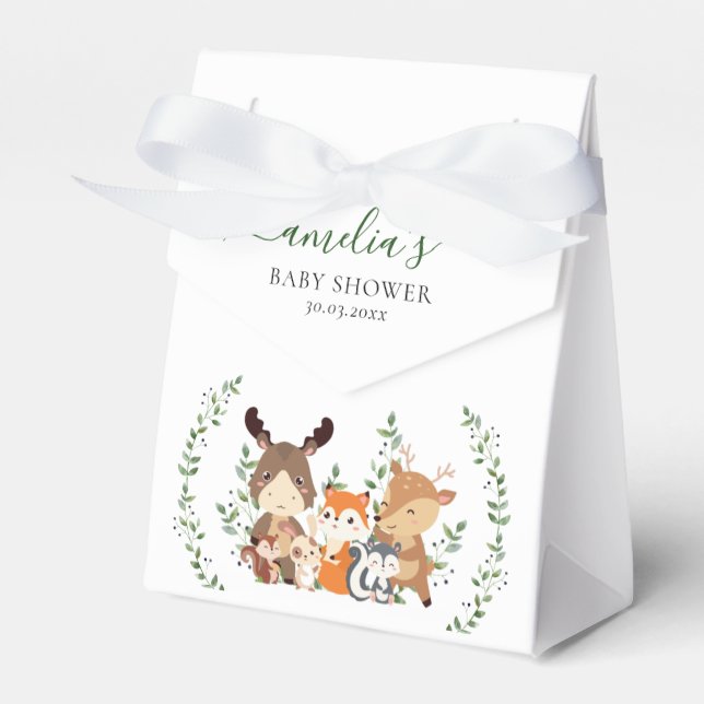 Sweet Woodland Greenery Botanical Forest Animals Presentaskar (Framsidan Sidan)