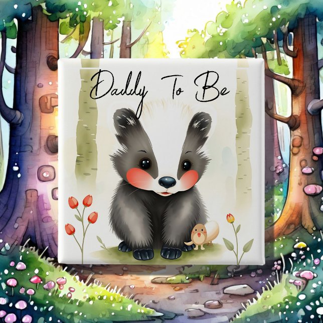 Sweet Woodland Skunk pappa att bli babyskor Knapp (Skapare uppladdad)