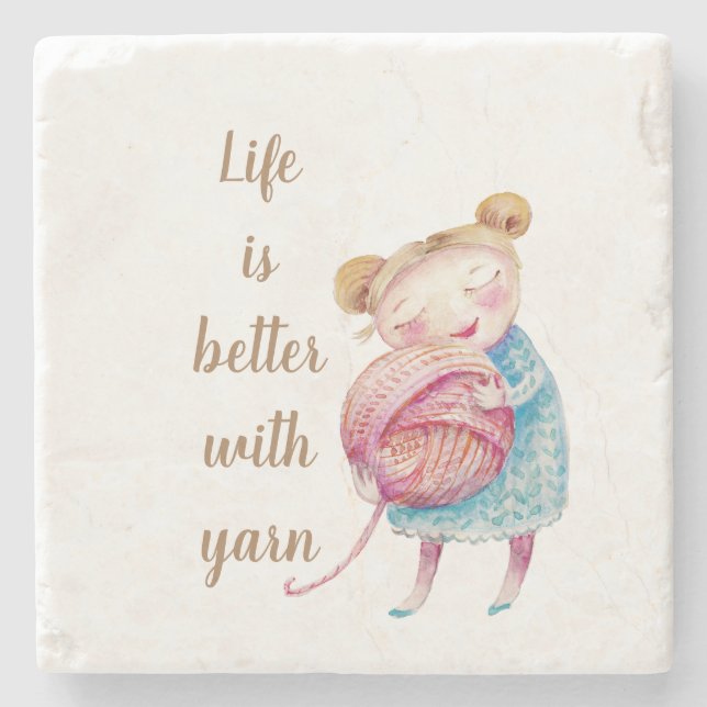 Sweet Yarn Älskare Acrylic Stenunderlägg (Framsidan)