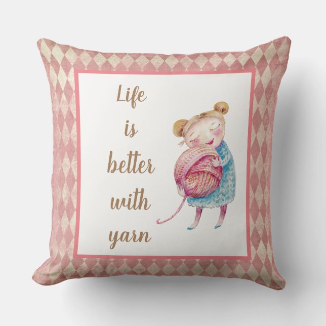 Sweet Yarn Älskare Kudde (Framsida)