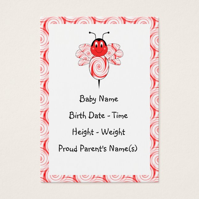 SweetBee Humla Birth Announcement Visitkort (Framsidan)
