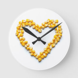 Sweetcorn Heart Rund Klocka