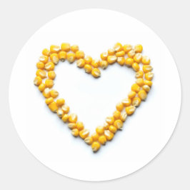 Sweetcorn Heart Runt Klistermärke