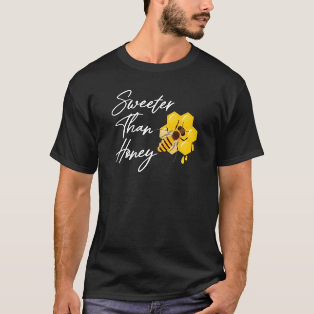 Sweeter Than Honung Funny Women Kärlek Bee Insekte T Shirt (Framsida)