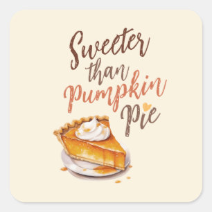 Sweeter Than Pumpkin Paj - Fall Pumpkin Spice Paj Fyrkantigt Klistermärke