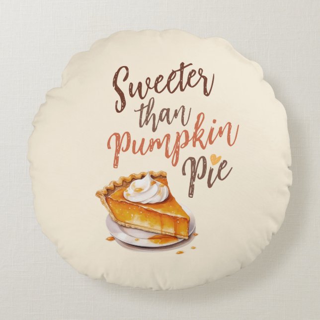 Sweeter Than Pumpkin Paj - Fall Pumpkin Spice Paj Rund Kudde (Framsidan)