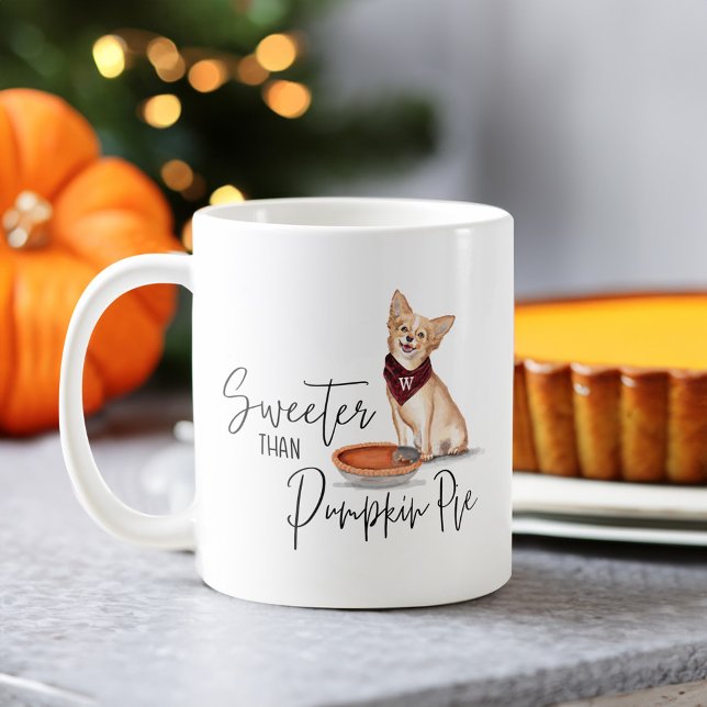 Sweeter Than Pumpkin Paj Naughty Chihuahua Hund Kaffemugg (Sweeter Than Pumpkin Pie Naughty Chihuahua Dog Coffee Mug)