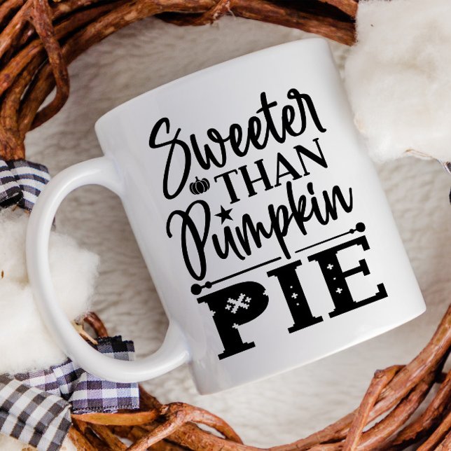 Sweeter Than Pumpkin Paj Thanksgiving Fall Kaffemugg (Skapare uppladdad)