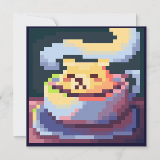 Sweetest Coffee card pixelart, Pixel Art  Kort (Framsida)