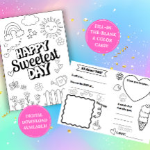 Sweetest Day-färgläggningkort: Ifyllnadsbar