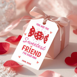 Sweetest Friend Valentine Gift Tag Candy Theme Presentetikett