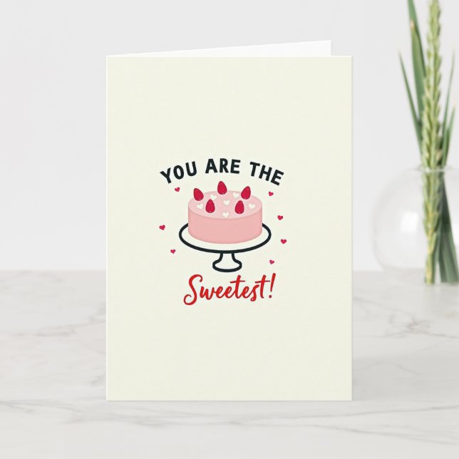 Sweetest Hearts Cake Card Kort (Framsida)
