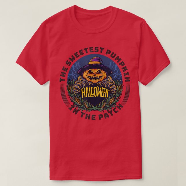 Sweetest Pumpkin in the Patch Funny Jack-O-Lantern T Shirt (Design framsida)