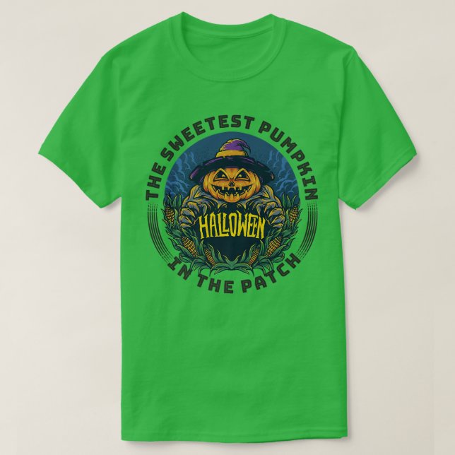 Sweetest Pumpkin in the Patch Funny Jack-O-Lantern T Shirt (Design framsida)