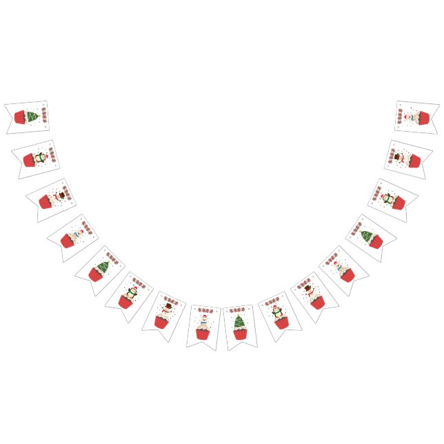 Sweetest Season Christmas Cupcake Bunting Vimplar (Alla)