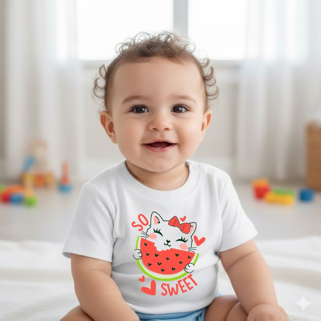 Sweetest Summer Fruit Cartoon Baby T-Shirt (Skapare uppladdad)
