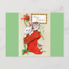Sweetest Vintage jul Kittens Helg Vykort