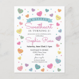 Sweetheart Candy Februari Födelsedagsfest för Tjej Vykort