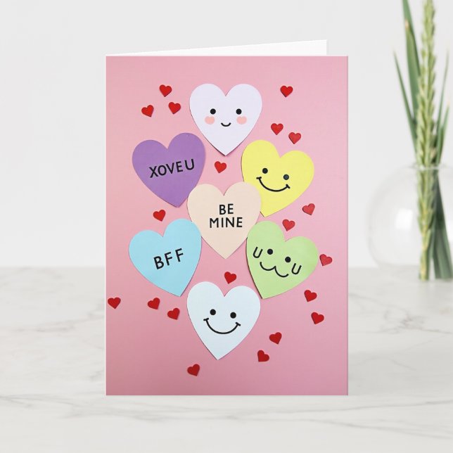 Sweetheart Conversation Hearts Card Kort (Framsida)