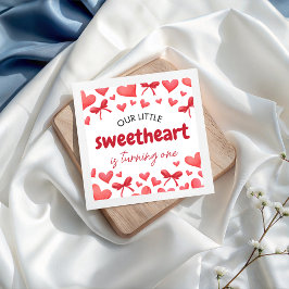 Sweetheart First Birthday Party Napkin Pappersservett
